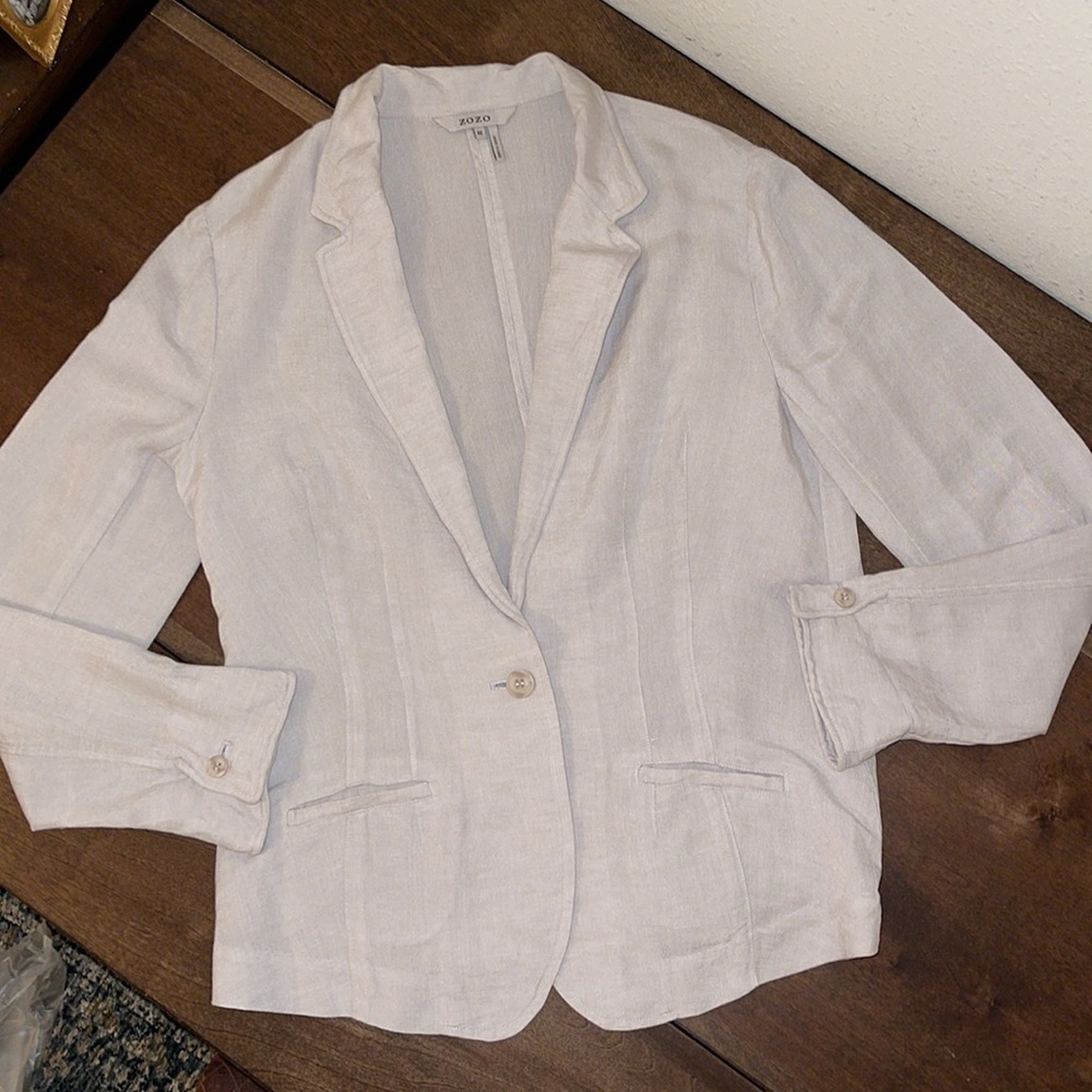 ZOZO Linen Blend Blazer Sz. MD - Picture 12 of 16